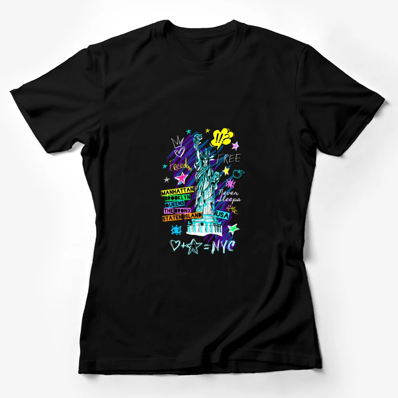 Freiheitsstatue NYC Graffiti Design Damen T-Shirt