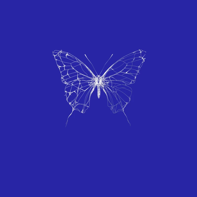Monochrome Butterfly Sketch: Delicate Line Drawing of Winged Insect Male Tank Top