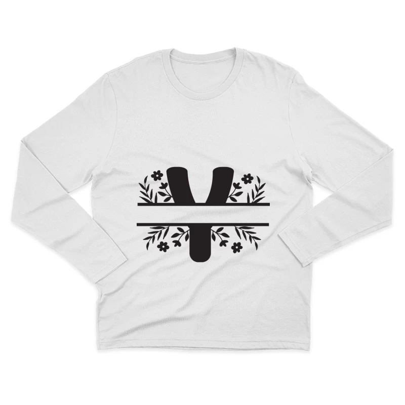 Symbole Yen décoratif floral Homme Manches Longues T-Shirt