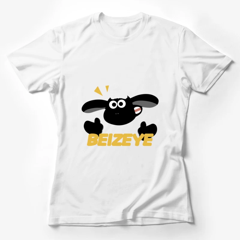 Schwarzes Schaf-Design mit Schriftzug Damen T-Shirt