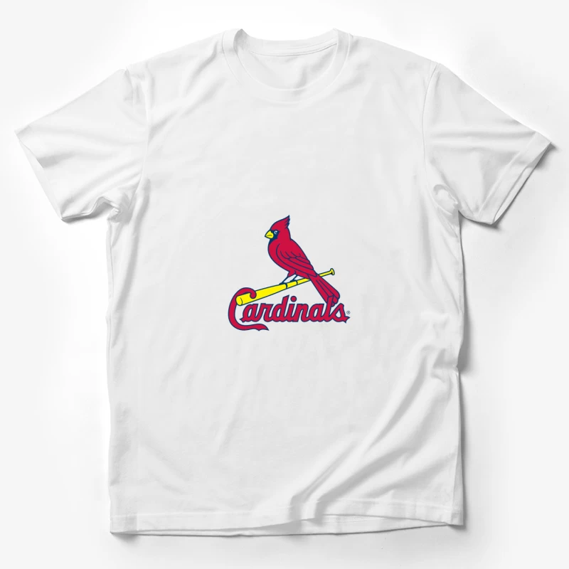 St. Louis Cardinals MLB Team Logo with Red Cardinal Mascot Male T-Shirt