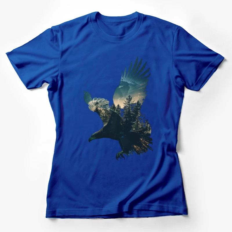 Majestic Eagle with Forest Silhouette Female T-Shirt