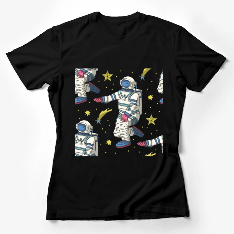 Weltraum Astronauten Muster Damen T-Shirt