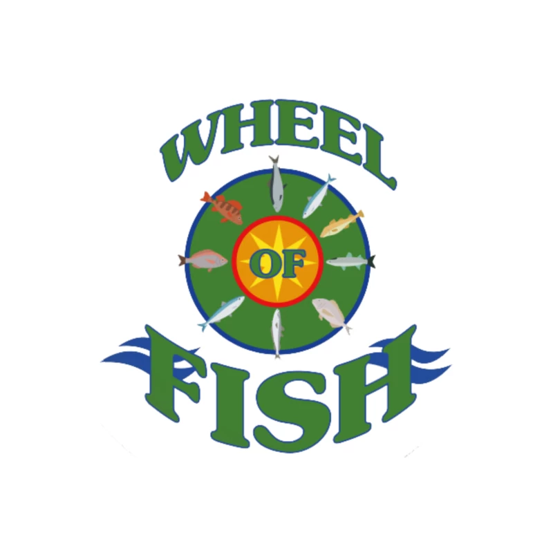 Wheel of Fish Throw Pillow