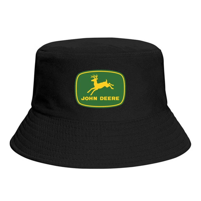 John Deere Classic Green and Yellow Logo with Leaping Deer Bucket Hat