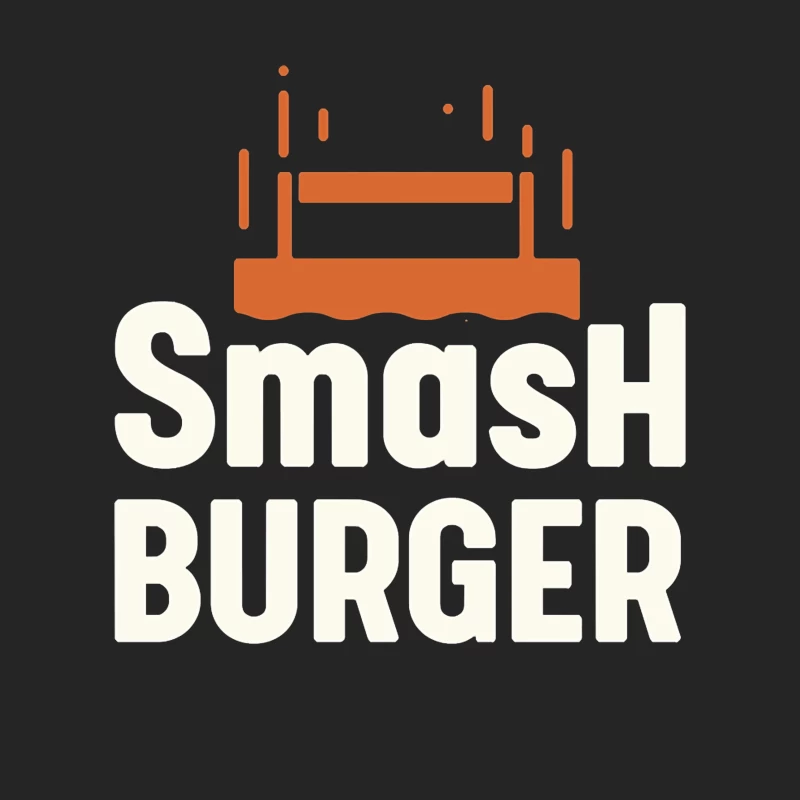 Smash Burger Minimalist Restaurant Logo Design Male Pullover Sweatshirt