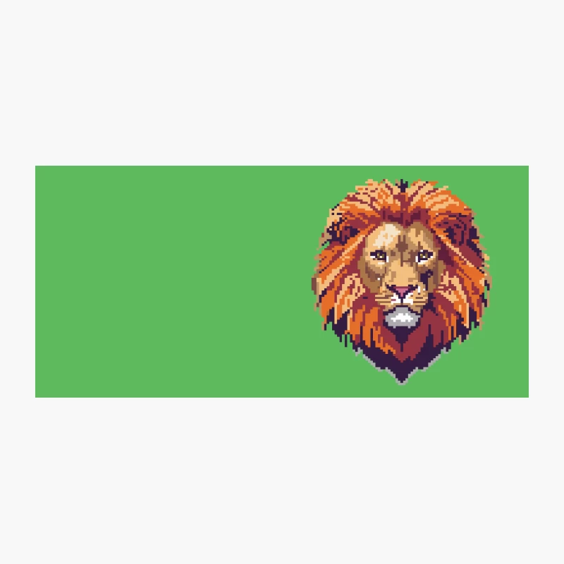 Pixelated Lion Portrait: Retro Gaming-Inspired Digital Art Coffee Mug