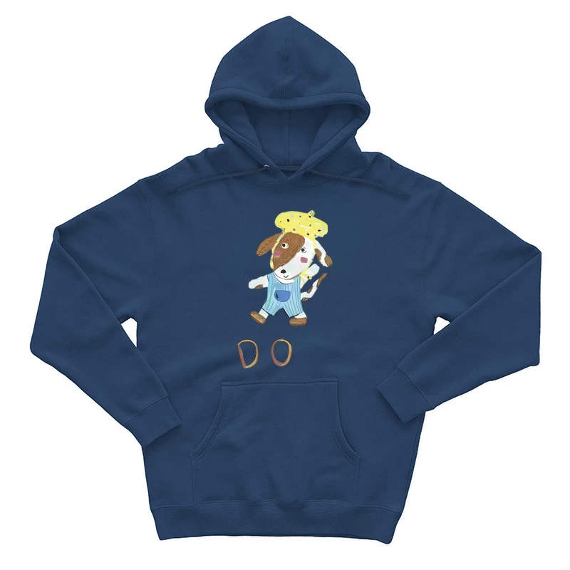 Niedlicher Hund mit gelbem Hut Herren Pullover Hoodie