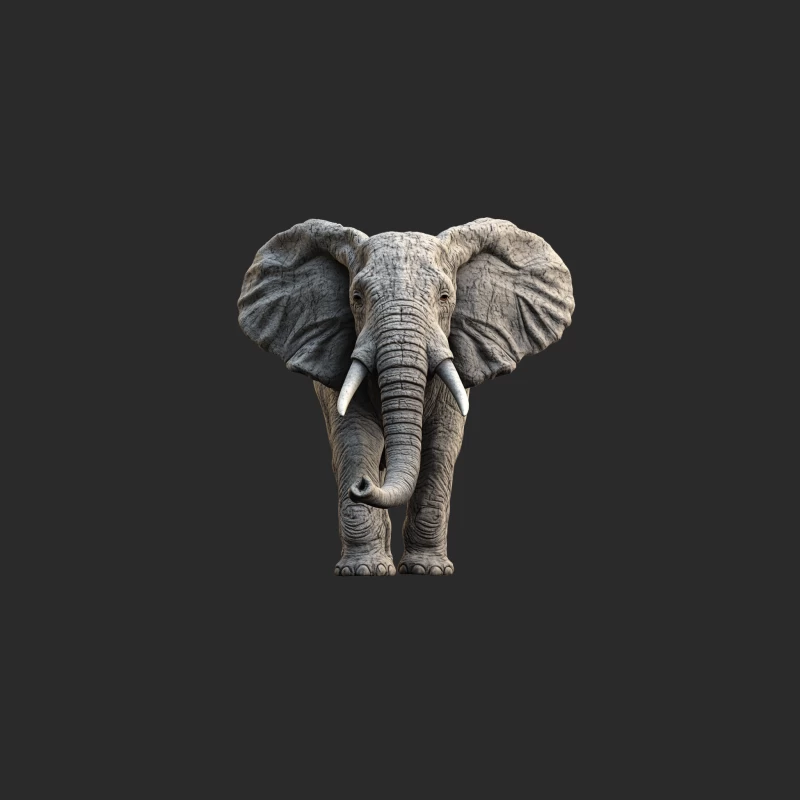 Majestic African Elephant with Impressive Tusks and Ears Baseball Cap