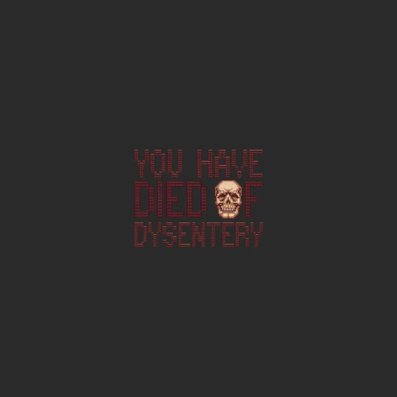 Retro Gaming Dark Humor: Pixel Art Dysentery Death Message Baseball Cap