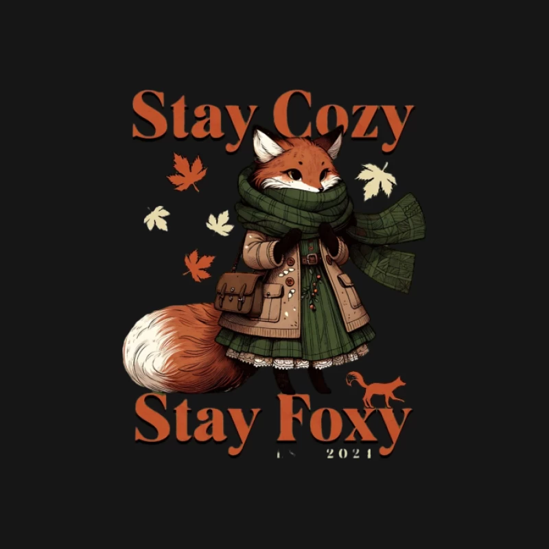 Gemütlicher Herbst Fuchs mit Blättern Herren T-Shirt