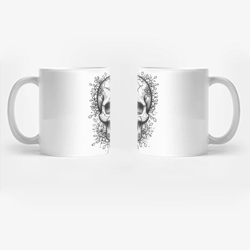 Decorative Skull Illustration Coffee Mug
