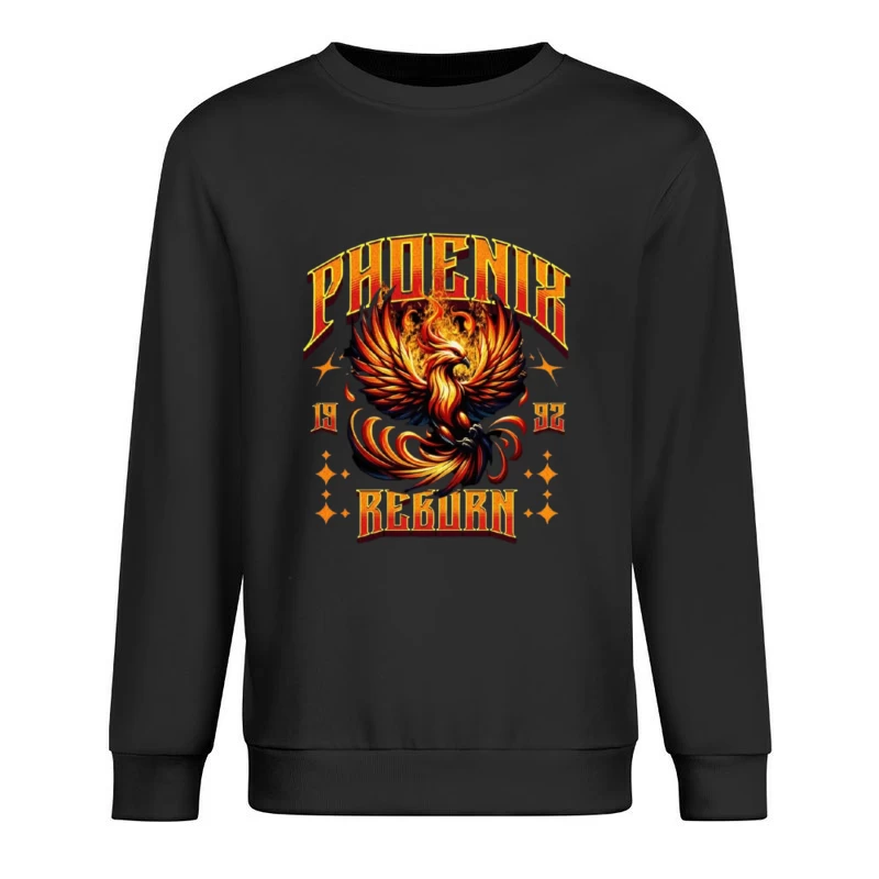 Vintage Phoenix Reborn Fire Bird Mythological Design Male Pullover Sweatshirt