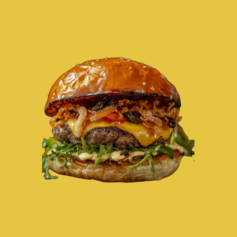 Gourmet Cheeseburger with Sesame Bun and Melted Cheese Male T-Shirt
