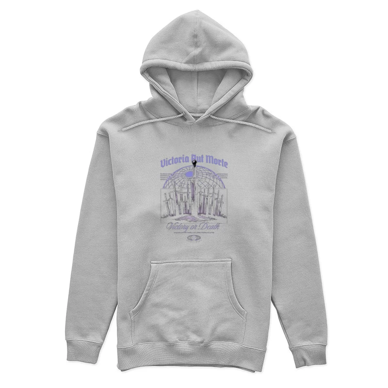 Gothic Medieval Swords Victory or Death Illustration Female Pullover Hoodie