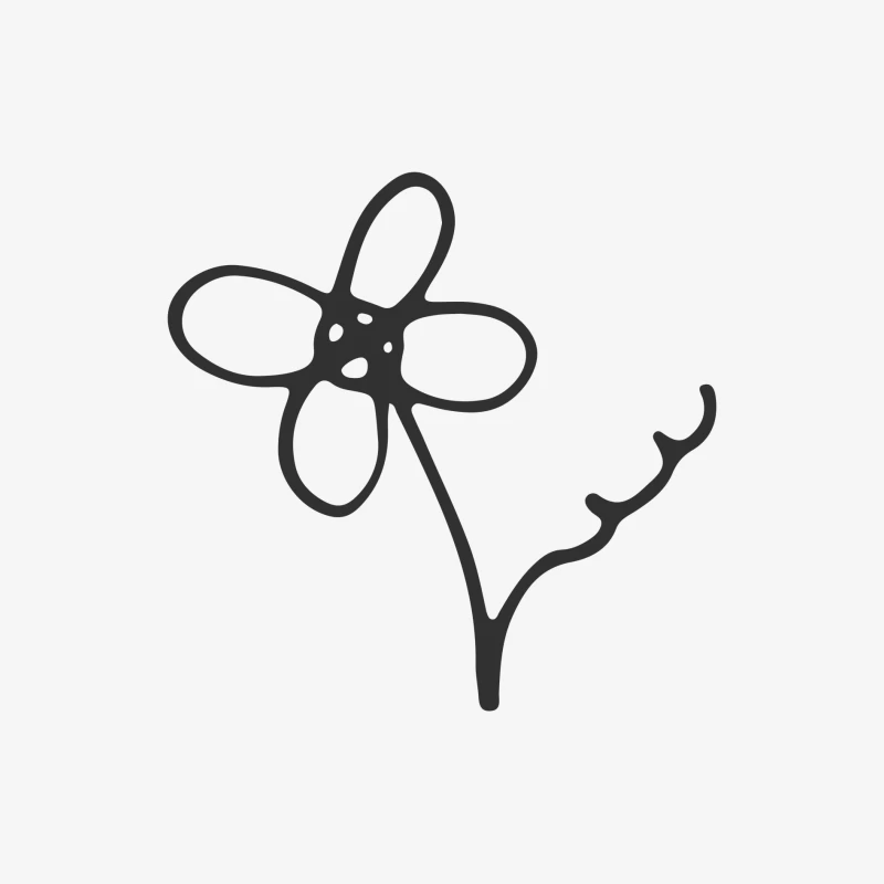 Dessin simple de fleur Homme Manches Longues T-Shirt