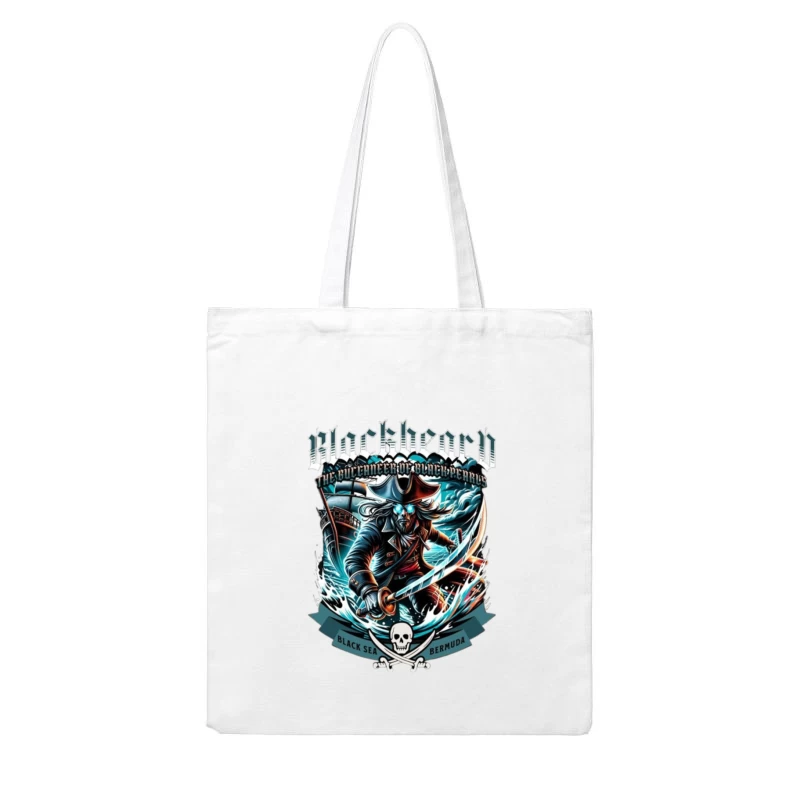 Dark Pirate Warrior of the Black Sea and Bermuda Cotton Tote Bag