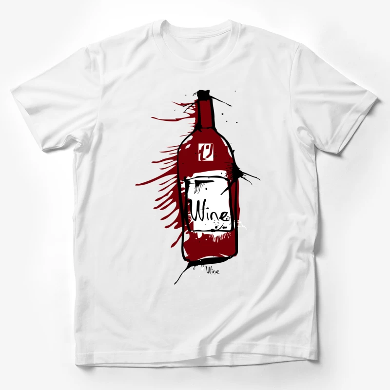 Illustration artistique de bouteille de vin Homme T-Shirt