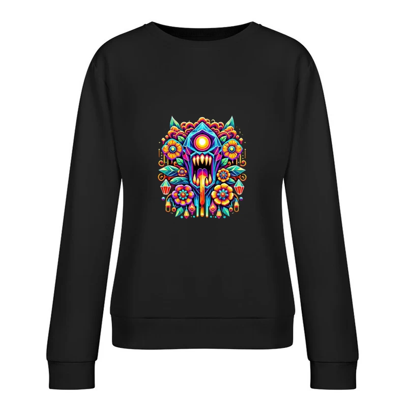 Flowers and the Beast Female Pullover Sweatshirt