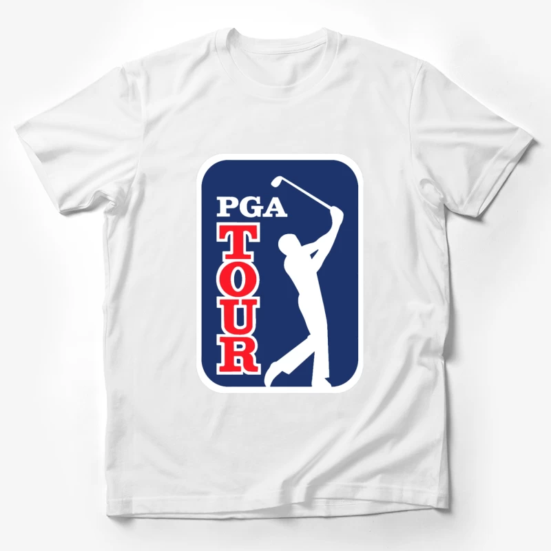 Official PGA Tour Professional Golf Logo with Silhouetted Golfer Male T-Shirt