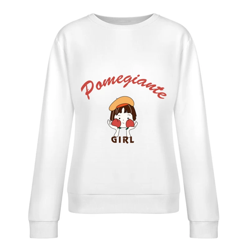 Pomegiante Mädchen Logo Damen Pullover Sweatshirt
