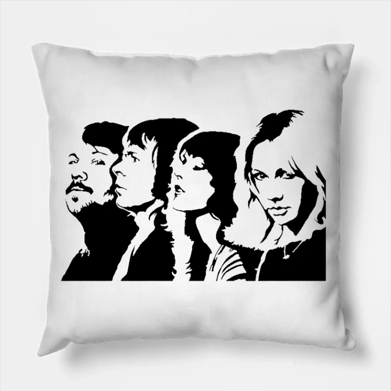 Abba Black White Throw Pillow