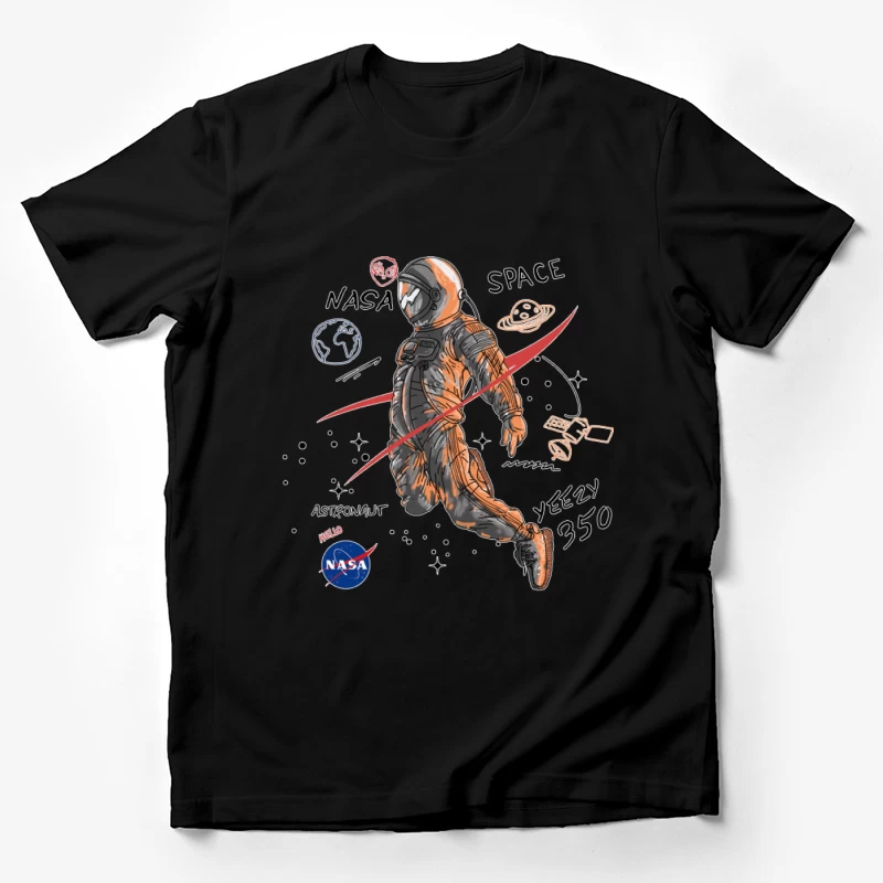 Astronaut mit Yeezy und NASA-Thema im Weltraum Herren T-Shirt
