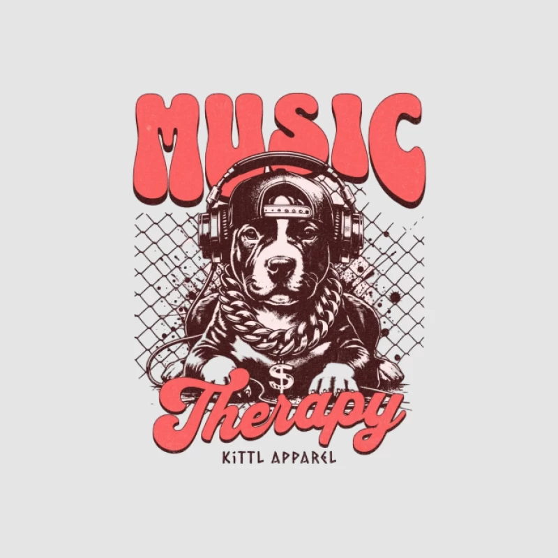 Design de chien avec écouteurs en thérapie musicale Homme Sweat à capuche