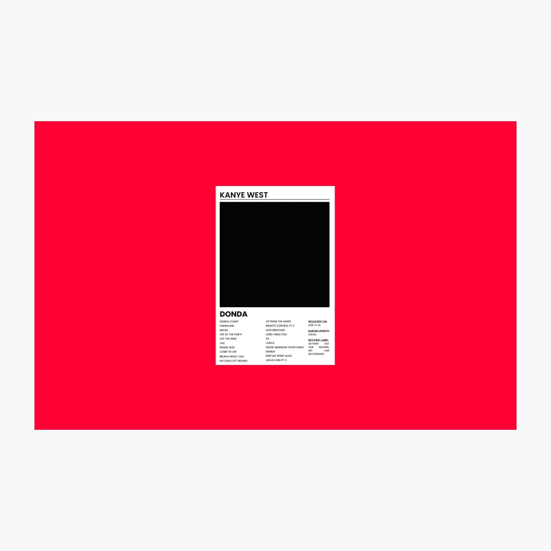 Minimalist Album Cover: Kanye West's "Donda" Track List Revealed Travel Mug