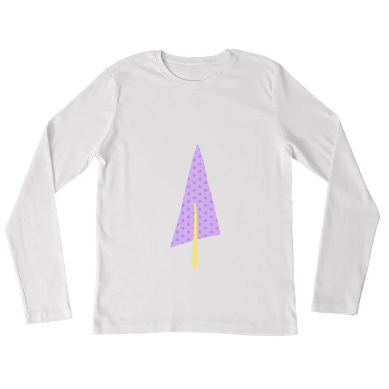Arbre géométrique violet à pois Femme Manches Longues T-Shirt