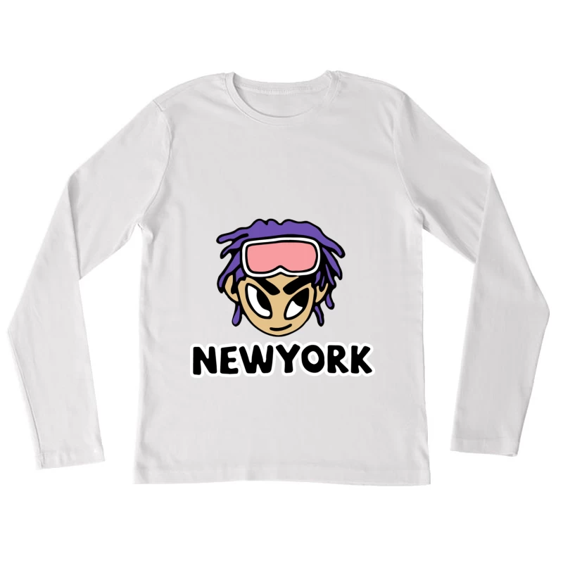 Stilvolles New York Cartoon-Design Damen Langarm T-Shirt