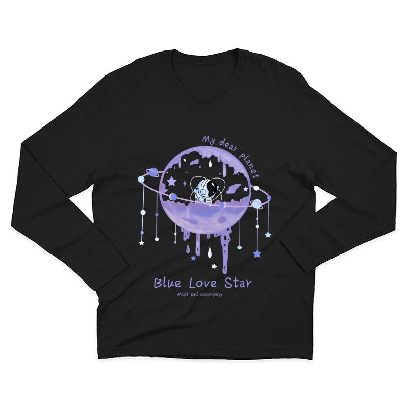 Blauer Liebesstern auf meinem lieben Planeten Herren Langarm T-Shirt