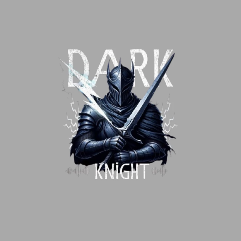 Dark Knight with Ancient Blade - Fantasy Warrior Illustration Male Pullover Hoodie