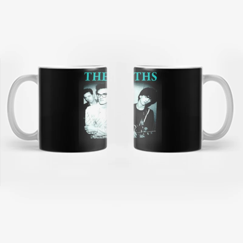 Iconic Black and White Portrait of The Smiths Alternative Rock Band Coffee Mug