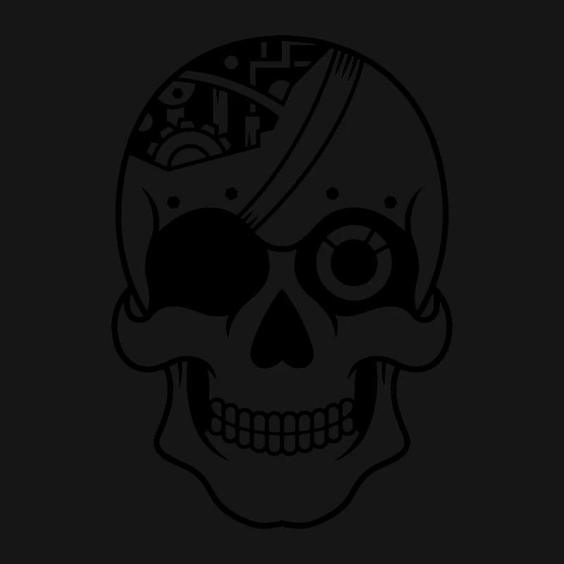 Tête de mort mécanique Homme Manches Longues T-Shirt