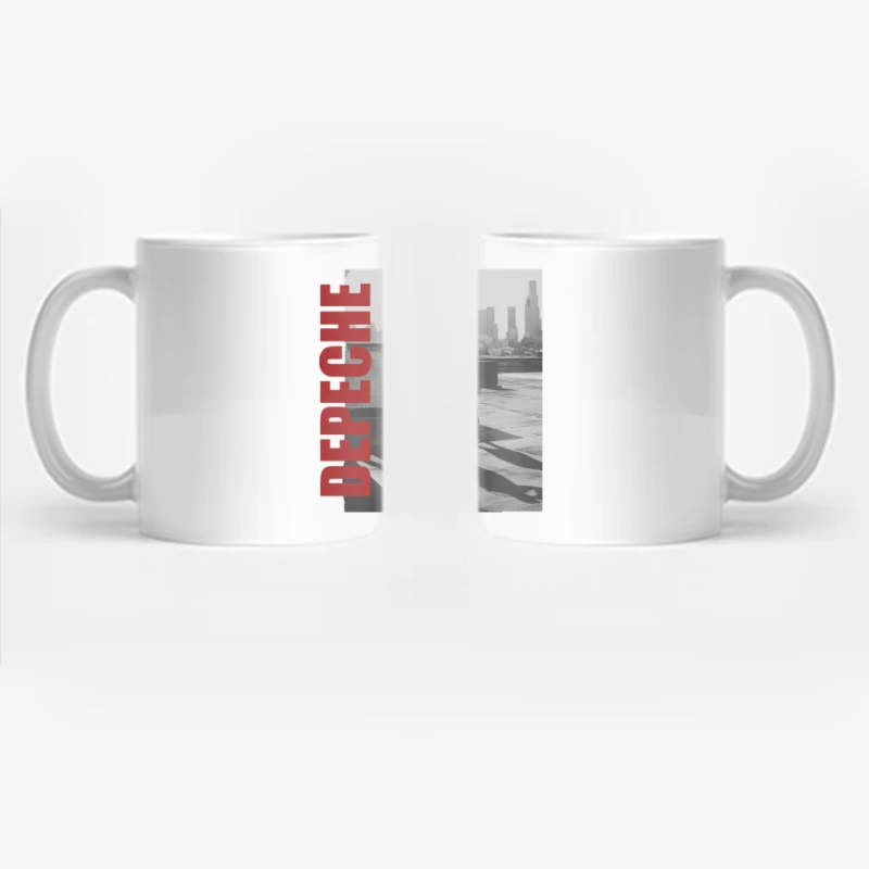 Depeche Mode Silhouettes Against City Skyline Coffee Mug