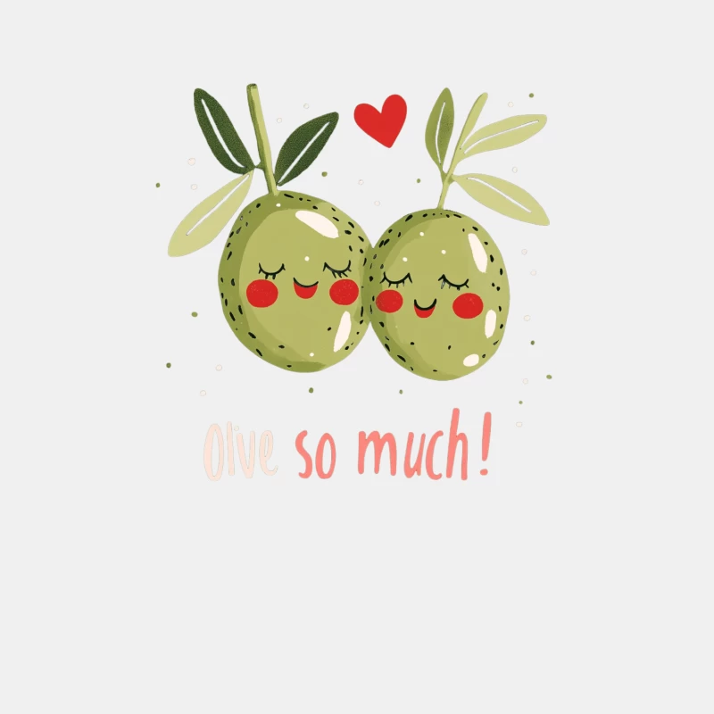 Cute Cartoon Olives in Love with Pun Illustration Male Tank Top