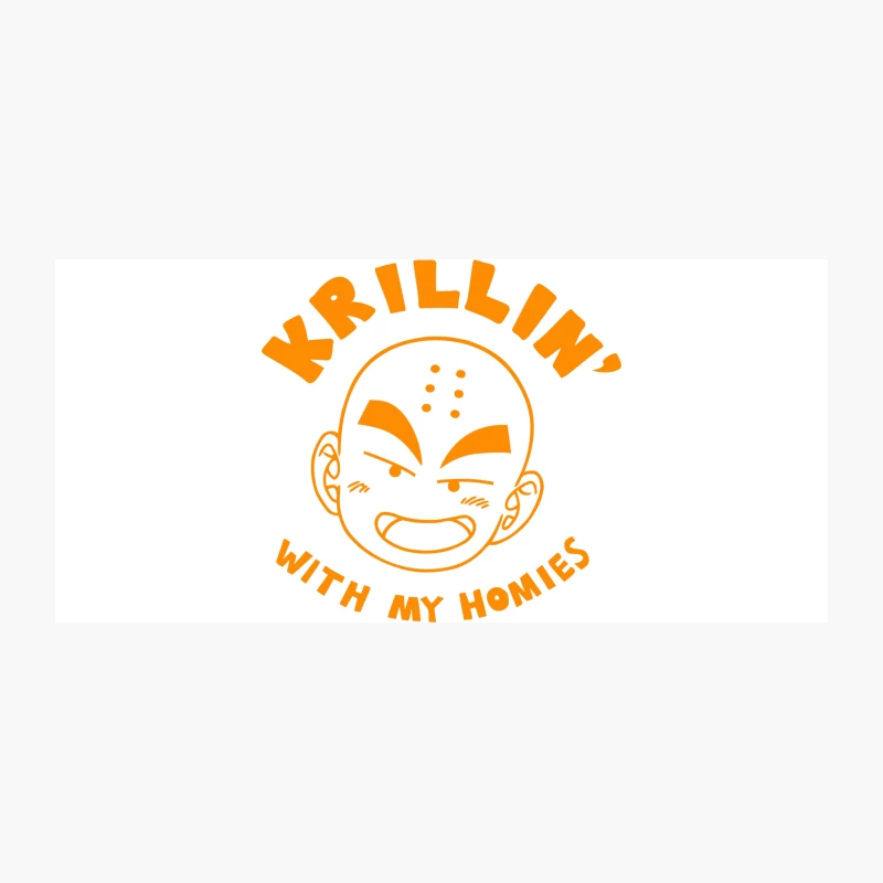 Orange Cartoon Face of Krillin from Dragon Ball Coffee Mug