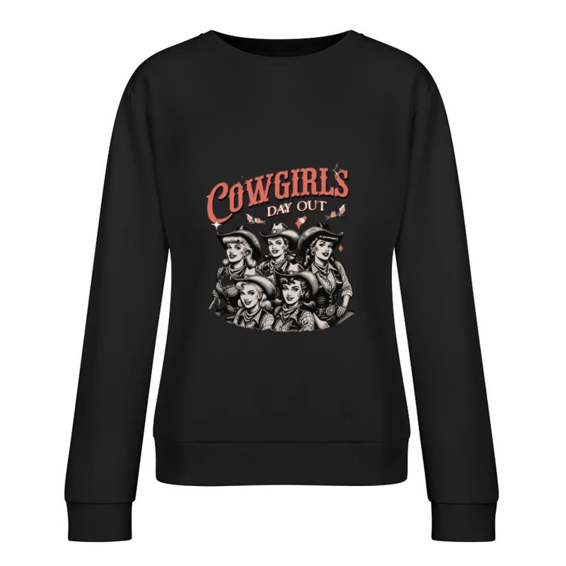 Cowgirls-Tagesausflug Illustration Damen Pullover Sweatshirt