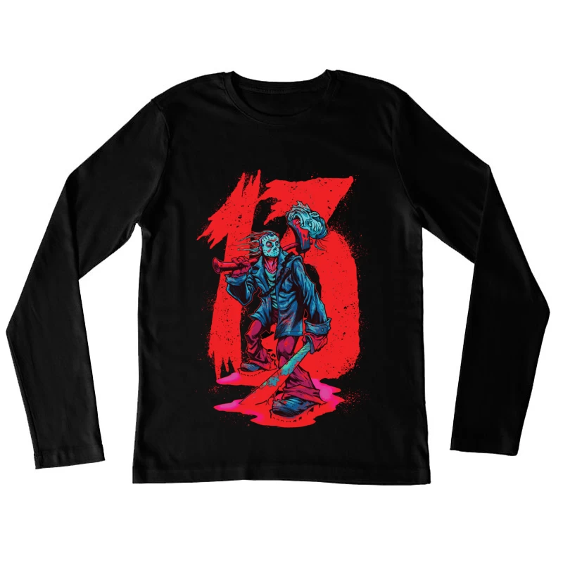 Horror Character Illustration Female Long Sleeve T-Shirt