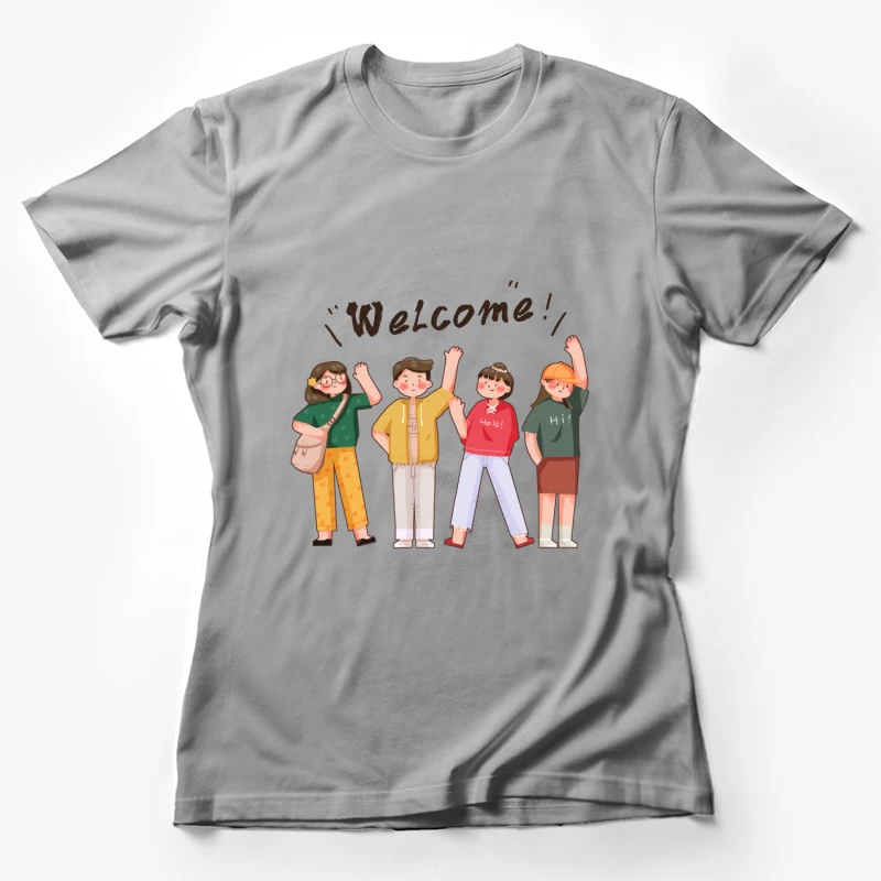 Willkommensgruß von vier Freunden Damen T-Shirt