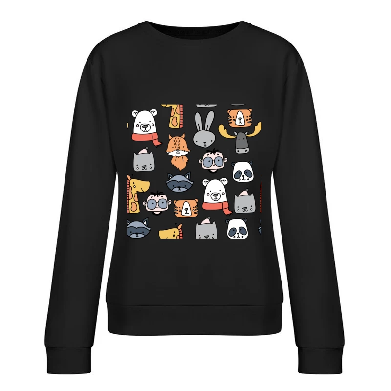 Motifs d'animaux adorables et colorés Femme Sweat-shirt à enfiler