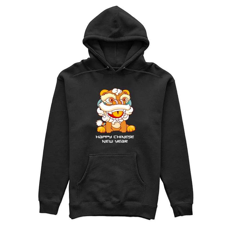 Fröhliches Neujahr mit Löwentanz Damen Pullover Hoodie