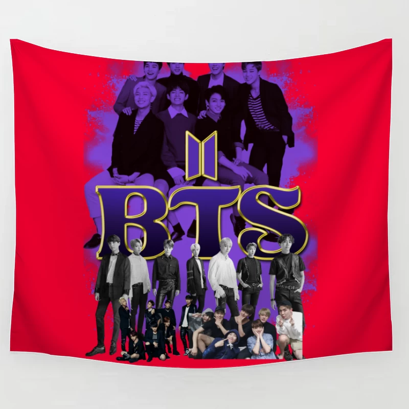 BTS - Iconic K-Pop Boy Band Compilation Tapestry