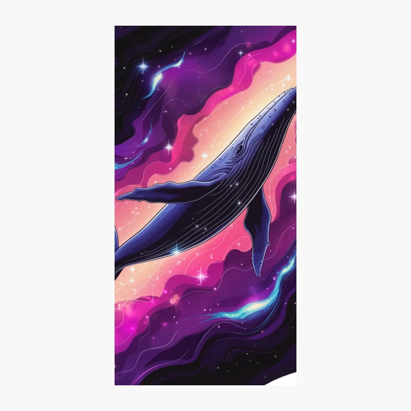 Cosmic Whale Swimming Through Purple Galaxy Space iPhone Case