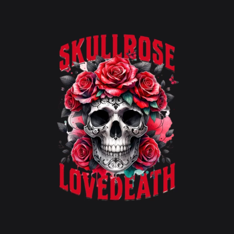 Totenkopf und Rosen Kunst Herren Pullover Hoodie