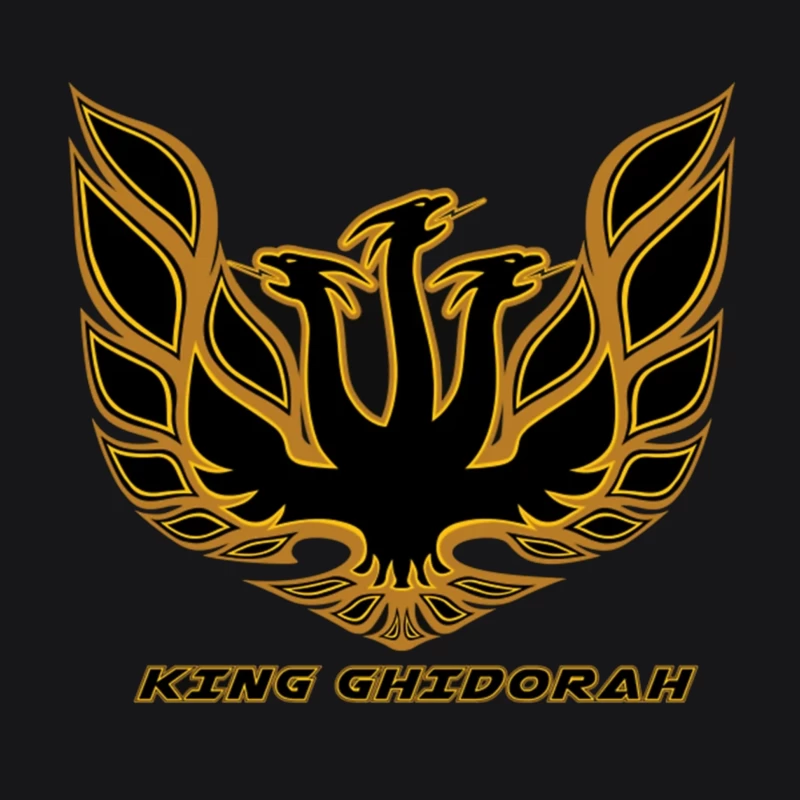 Black and Gold Phoenix King Ghidorah Emblem Logo Female Pullover Hoodie