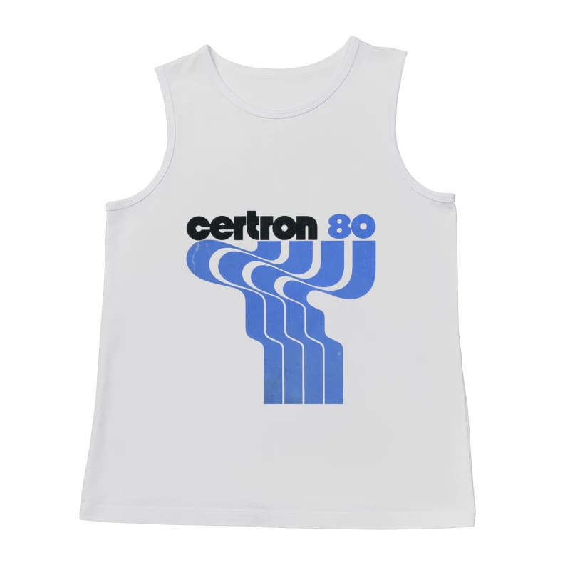 Vintage Certron 80 Blue Wave Logo Design Male Tank Top