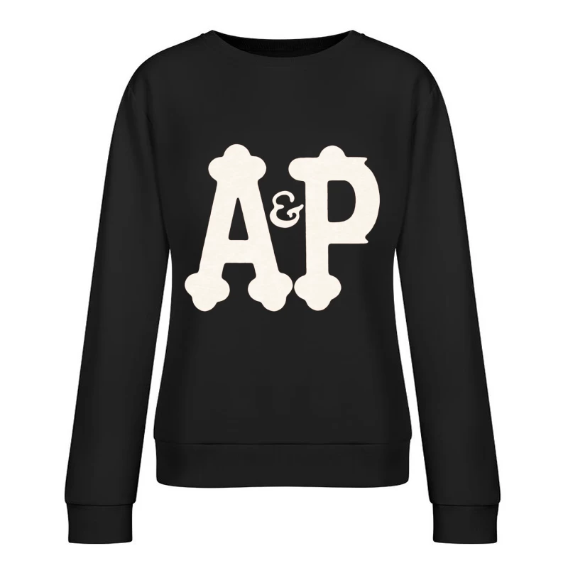 Decorative White AP Letters with Ampersand Female Pullover Sweatshirt