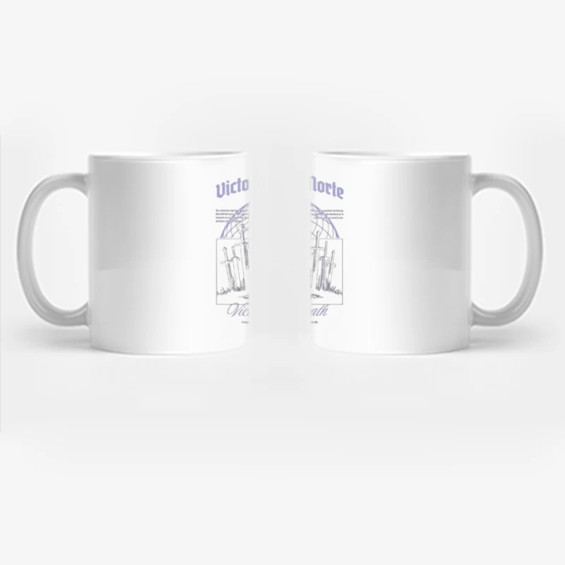 Gothic Medieval Swords Victory or Death Illustration Coffee Mug